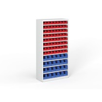 Regál s plastovými boxmi BASIC so zadnou stenou - 1800 x 400 x 920 mm, 64x A, 24x B