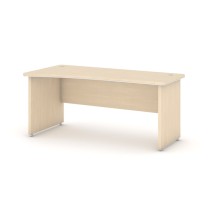 Rohový kancelársky písací stôl ARRISTO LUX, oblúk ľavý, 1800 mm, breza