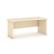 Rohový kancelársky písací stôl ARRISTO LUX, oblúk pravý, 1800 mm, breza
