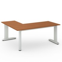 Rohový kancelársky písací stôl PRIMO FLEXIBLE 1800 x 1600 mm, čerešňa