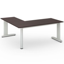 Rohový kancelársky písací stôl PRIMO FLEXIBLE 1800 x 1800 mm, wenge