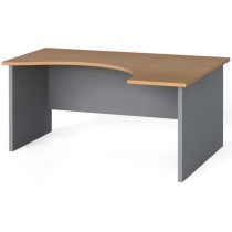 Rohový kancelársky pracovný stôl, zaoblený 1600 x 1200 mm, pravý