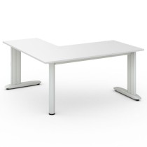 Rohový kancelářský psací stůl PRIMO FLEXIBLE, 1600 x 1600 mm, bílá