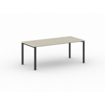 Rokovací stôl INFINITY s čiernou podnožou 2000 x 900 x 750 mm, dub prírodný