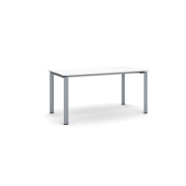 Rokovací stôl INFINITY so sivostriebornou podnožou 1600 x 800 x 750 mm, biela