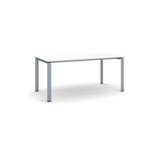 Rokovací stôl INFINITY so sivostriebornou podnožou 1800 x 900 x 750 mm, biela