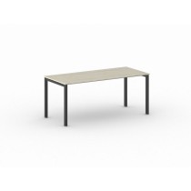 Rokovací stôl Square s čiernou podnožou 1800 x 800 x 750 mm, dub prírodný