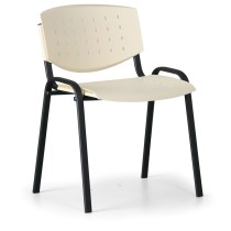 Rokovacia stolička TONY, krémová - konštrukcia čierna