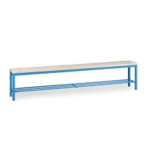 Šatní lavice s botníkem, sedák - latě, délka 2000 mm, modrá