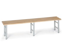 Šatníková lavička, sedák - laty, 2000 mm, sivé nohy