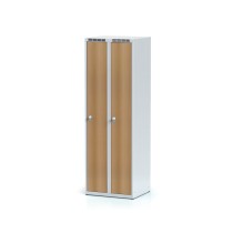 Šatňová skrinka, 2-dverová, laminované dvere buk, cylindrický zámok