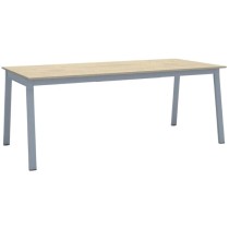 Schreibtisch, Mehrzwecktisch PRIMO BASIC, 2000 x 900 mm, graues Fußgestell, Eiche natur