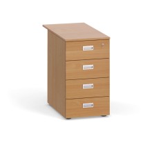 Schreibtischcontainer, Beistellcontainer PRIMO, 4 Schubladen, Buche