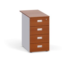 Schreibtischcontainer, Beistellcontainer PRIMO, 4 Schubladen, grau / Kirschbaum