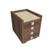 Schreibtischcontainer, Rollcontainer ASSIST, 4 Schubladen, verglast
