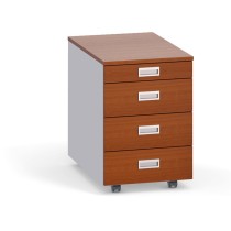 Schreibtischcontainer, Rollcontainer PRIMO, ohne Schloss, 4 Schubladen, Utensilienauszug
