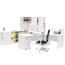 Sestava kancelářského nábytku MIRELLI A+, typ B, bílá