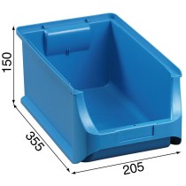 Sichtlagerkästen PLUS 4, 205 x 355 x 150 mm, blau, 12 Stk.