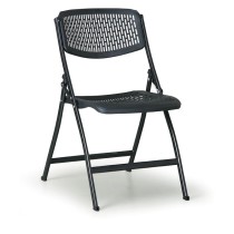 Skladacia stolička s kovovou lakovanou konštrukciou CLICK, čierna