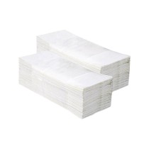 Skladané papierové uteráky, jednovrstvové, 4000 ks, biele