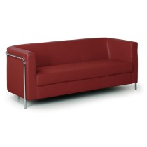 Dreisitzer-Sofa CUBE, 3 Sitzflächen, rot