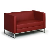Sofa ekoskóra CUBE, 2-osobowa, czerwona