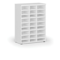 Sortierregal PRIMO WHITE, 800 x 420 x 1087 mm, 27 Fächer, weiß