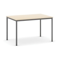 Stół do jadalni i stołówki, 1200 x 800 mm, ciemnoszara konstrukcja, brzoza