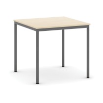 Stół do jadalni i stołówki, 800 x 800 mm, ciemnoszara konstrukcja, brzoza
