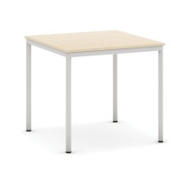 Stół do jadalni i stołówki, 800 x 800 mm, dąb naturalny, jasnoszara konstrukcja