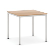 Stół do jadalni i stołówki, 800 x 800 mm, jasnoszara konstrukcja, buk