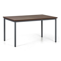 Stół do jadalni TRIVIA, ciemnoszara konstrukcja, 1600 x 800 mm, orzech