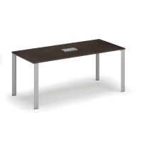 Stôl INFINITY 1800 x 900 x 750, wenge + stolná zásuvka TYP V, strieborná