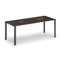 Stôl INFINITY 2000 x 900 x 750, wenge + 2x stolná zásuvka TYP V, čierna