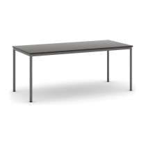 Stôl jedálenský, 1800 x 800 mm doska wenge, podnož tm. sivá