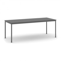 Stôl jedálenský, 2000 x 800 mm, doska grafit, podnož tm. sivá