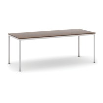 Stôl jedálenský, 2000 x 800 mm doska orech, podnož sv. sivá