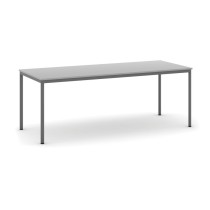 Stôl jedálenský, 2000 x 800 mm doska sivá, podnož tm. sivá
