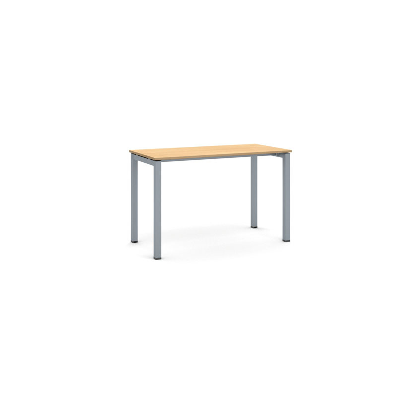 Stôl PRIMO SQUARE so sivostriebornou podnožou, 1200 x 600 x 750 mm