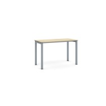 Stôl PRIMO SQUARE so sivostriebornou podnožou 1200 x 600 x 750 mm, dub prírodný