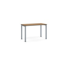 Stôl PRIMO SQUARE so sivostriebornou podnožou 1200 x 600 x 750 mm, orech