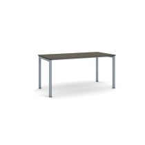 Stôl PRIMO SQUARE so sivostriebornou podnožou 1600 x 800 x 750 mm, orech