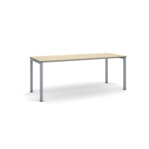 Stôl PRIMO SQUARE so sivostriebornou podnožou 2000 x 800 x 750 mm, dub prírodný