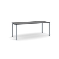 Stôl PRIMO SQUARE so sivostriebornou podnožou 2000 x 800 x 750 mm, grafit