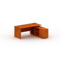 Stôl so skrinkou MIRELLI A+ 1600 x 1600 x 750 mm, pravý, čerešňa