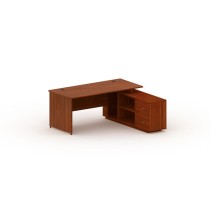 Stôl so skrinkou MIRELLI A+ 1600 x 1600 x 750 mm, pravý, orech