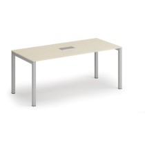 Stôl SQUARE 1800 x 800 x 750 + stolová zásuvka TYP I, strieborná
