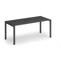 Stôl SQUARE 1800 x 800 x 750, grafit + stolná zásuvka TYP III, čierna