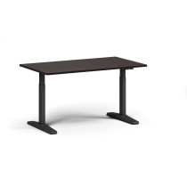 Stół z regulacją wysokości, elektryczny, 675-1325 mm, blat 1400x800 mm, podstawa czarna, wenge