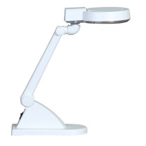 Stolná LED lampa so zväčšovacou lupou, biela